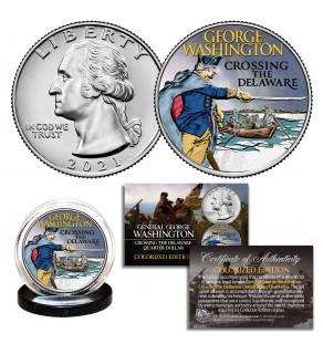 2021 Washington Crossing the Delaware Quarter Genuine U.S. Coin - COLORIZED