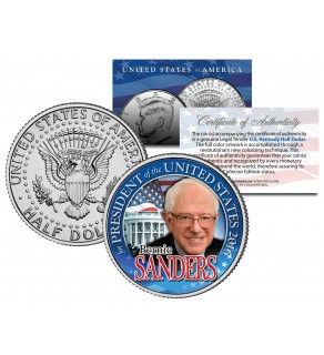 BERNIE SANDERS FOR PRESIDENT 2016 Campaign Colorized JFK Kennedy Half Dollar U.S. Coin