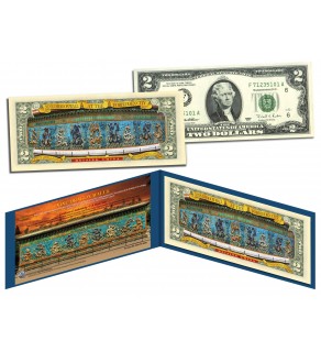 Chinese NINE DRAGON WALL at the FORBIDDEN CITY Colorized $2 Bill U.S. Legal Tender Currency - Beijing China