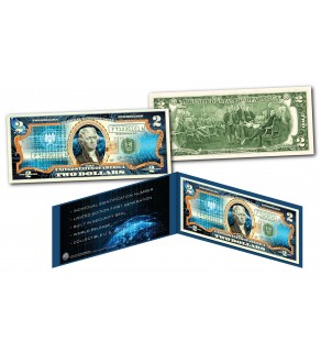 Cryptocurrency Block Chain Bitcoin Physical Commemorative Genuine Legal Tender U.S. $2 Bill 