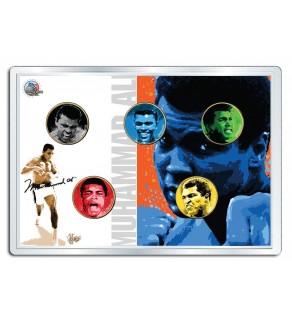 MUHAMMAD ALI 24K Gold Plated U.S. Kentucky State Quarter 5-Coin Set with 4x6 Holder - Officially Licensed