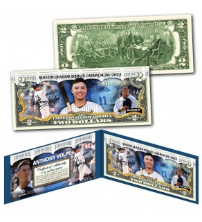 ANTHONY VOLPE NY Yankees ROOKIE Currency RC Major League Baseball Debut March 30, 2023 Genuine Legal Tender U.S. $2 Bill - Officially Licensed