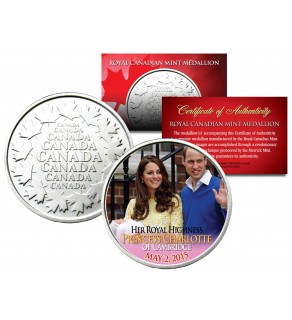 PRINCESS CHARLOTTE of Cambridge Royal Canadian Mint Medallion Coin - Prince William & Kate          