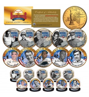 MILITARY & HALL OF FAME New York LEGENDS 24K Gold Plated NY State Quarters US 10-Coin Set Babe Ruth