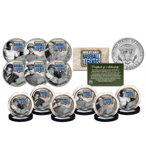 MILITARY BASEBALL LEGENDS Official JFK Kennedy Half Dollar U.S. Complete 6-Coin Set