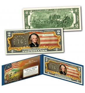 BENNINGTON FLAG of The United States of America The Spirit of 1776 Genuine Legal Tender U.S. $2 Bill