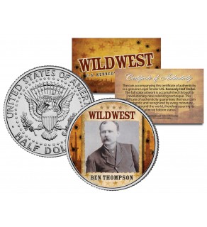 BEN THOMPSON - Wild West Series - JFK Kennedy Half Dollar U.S. Colorized Coin
