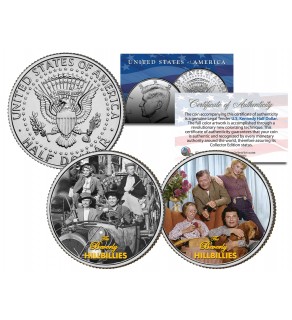 THE BEVERLY HILLBILLIES - TV SHOW - Colorized JFK Half Dollar U.S. 2-Coin Set