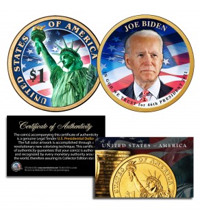 JOE BIDEN Official 46th President of the United States Colorized  PRESIDENTIAL DOLLAR $1 U.S. Legal Tender Coin 