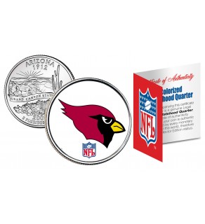 ARIZONA CARDINALS NFL Arizona US Statehood Quarter Colorized Coin  - Officially Licensed