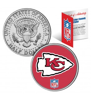 KANSAS CITY CHIEFS NFL JFK Kennedy Half Dollar US Colorized Coin - Officially Licensed