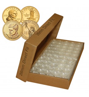 25 Direct Fit Airtight 26mm Coin Holders Capsules For PRESIDENTIAL $1 / SACAGAWEA