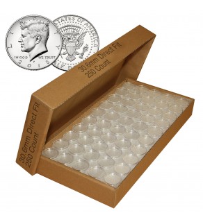 250 Direct Fit Airtight 30.6mm Coin Holders Capsules For JFK HALF DOLLARS