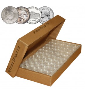 NICKEL Direct-Fit Airtight 21mm Coin Capsule Holders For NICKELS (QTY 25)