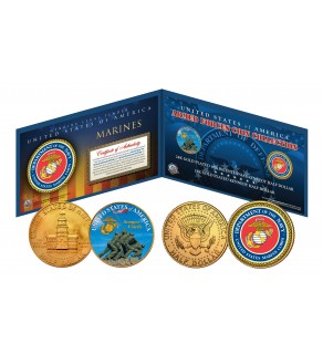 MARINES Armed Forces Coin Collection Genuine Legal Tender JFK Kennedy Half Dollars 2-Coin Set 