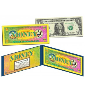 THE COLOR OF MONEY * FULL COLOR BACK * $1 Bill U.S. Genuine Legal Tender - LIMITED to 10
