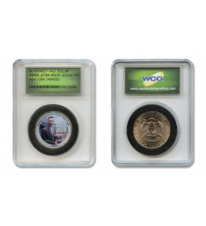 DEREK JETER 1994 Minor League Player of the Year Colorized JFK Kennedy Half Dollar U.S. Coin in Slabbed Serial Numbered Holder
