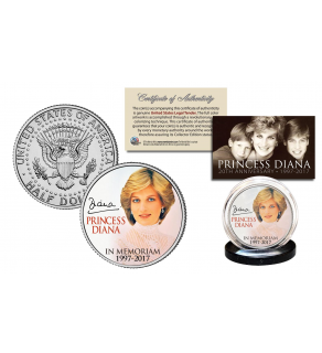 PRINCESS DIANA 1997-2017 20th ANNIVERSARY Official JFK Kennedy Half Dollar U.S. Coin - Portrait