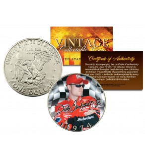 DALE EARNHARDT JR Colorized 1974 Eisenhower IKE Dollar U.S. Coin Birth Year - Officially Licensed