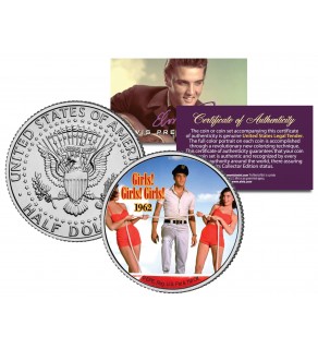 ELVIS PRESLEY - Girls Girls Girls - MOVIE JFK Kennedy Half Dollar US Coin - Officially Licensed