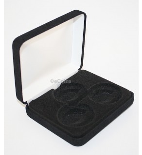 Lot of 5 Black Felt COIN DISPLAY GIFT METAL BOX holds 3-IKE or Silver Eagle SQUARE