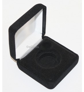 Black Felt COIN DISPLAY GIFT METAL DELUXE PLUSH BOX holds 1-Half Dollar U.S.