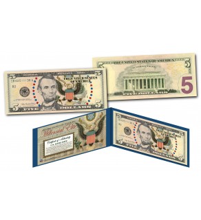 MILLENNIAL ELITE SERIES Genuine $5 Bill High-Def Colorized SYMBOLS OF FREEDOM 