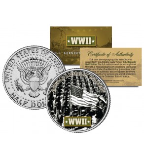 World War II - AFRICAN AMERICAN SOLDIERS - JFK Kennedy Half Dollar US Coin