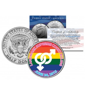 GAY PRIDE Marriage Equality Colorized 2015 JFK Half Dollar U.S. Coin Wedding Supreme Court Ruling 6/26/2015