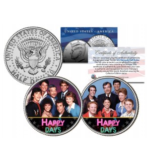 HAPPY DAYS - TV SHOW - Colorized JFK Half Dollar U.S. 2-Coin Set