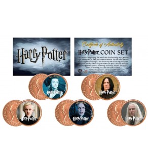 Harry Potter VILLAINS Great Britain UK Genuine Legal Tender 5-Coin Set - Officially Licensed