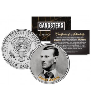 JESSE JAMES - Old West Outlaw - Gangsters JFK Kennedy Half Dollar US Colorized Coin