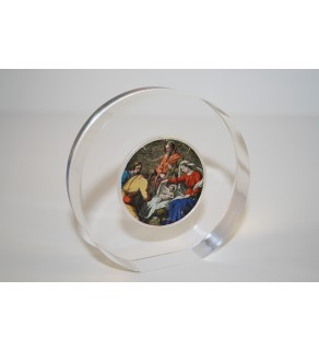 JESUS NATIVITY American Silver Eagle Colorized Coin Lucite Paperweight Circular