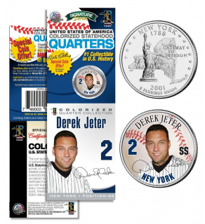 DEREK JETER NY Yankees Official New York Statehood U.S. Quarter Coin in Promotional Rare Unopened Sealed Packaging 