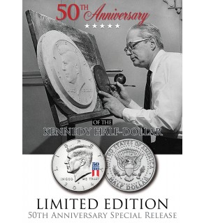 50th Anniversary - SPECIAL 50 YEARS LOGO - 2014 JFK Kennedy Half Dollar US Coin (P)