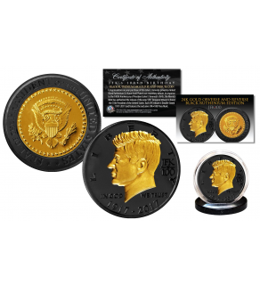 President JOHN F. KENNEDY 100th Birthday Celebration 1917-2017 BLACK RUTHENIUM & 24K GOLD Clad OFFICIAL Tribute Coin
