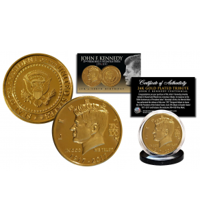 President JOHN F. KENNEDY 100th Birthday Celebration 1917-2017 Official 24K Gold Clad Tribute Coin
