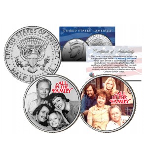 ALL IN THE FAMILY - TV SHOW - Colorized JFK Half Dollar U.S. 2-Coin Set