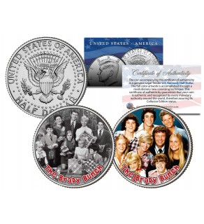 THE BRADY BUNCH - TV SHOW - Colorized JFK Half Dollar U.S. 2-Coin Set
