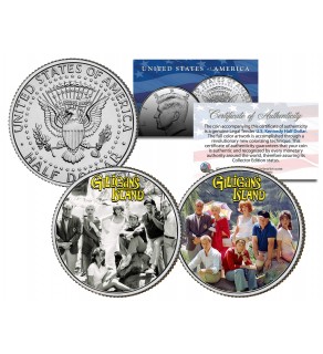 GILLIGAN'S ISLAND - TV SHOW - Colorized JFK Half Dollar U.S. 2-Coin Set
