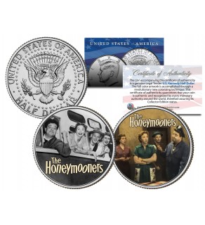 THE HONEYMOONERS - TV SHOW - Colorized JFK Half Dollar U.S. 2-Coin Set