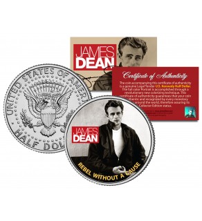 JAMES DEAN " Rebel Without a Cause " JFK Kennedy Half Dollar US Coin - Officially Licensed