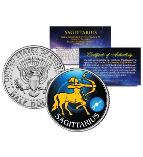 SAGITTARIUS - Horoscope Astrology Zodiac - JFK Kennedy Half Dollar US Colorized Coin