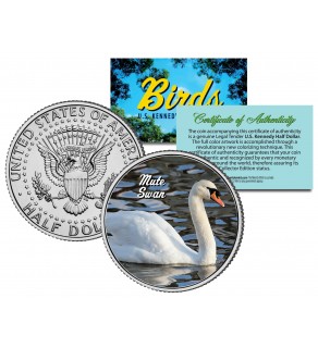 MUTE SWAN Collectible Birds JFK Kennedy Half Dollar Colorized U.S. Coin