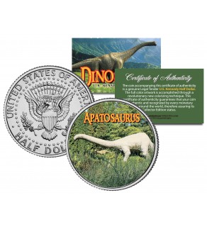 APATOSAURUS Collectible Dinosaur JFK Kennedy Half Dollar Colorized Coin BRONTOSAURUS