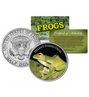 HELEN'S FLYING FROG Collectible Frogs JFK Kennedy Half Dollar US Colorized Coin