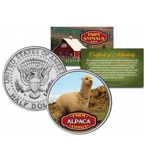 ALPACA Collectible Farm Animals JFK Kennedy Half Dollar U.S. Colorized Coin