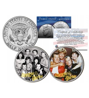 LAVERNE & SHIRLEY - TV SHOW - Colorized JFK Half Dollar U.S. 2-Coin Set