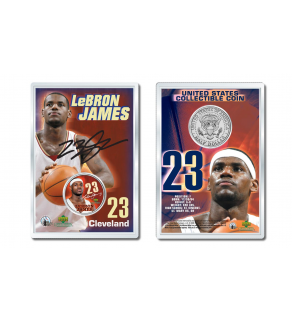LEBRON JAMES Official Colorized JFK Kennedy Half Dollar U.S. Coin DRAFT PICK Displayed with 4x6 Display Card