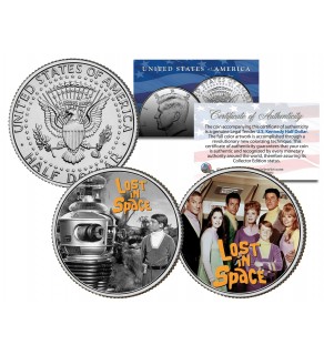 LOST IN SPACE - TV SHOW - Colorized JFK Half Dollar U.S. 2-Coin Set